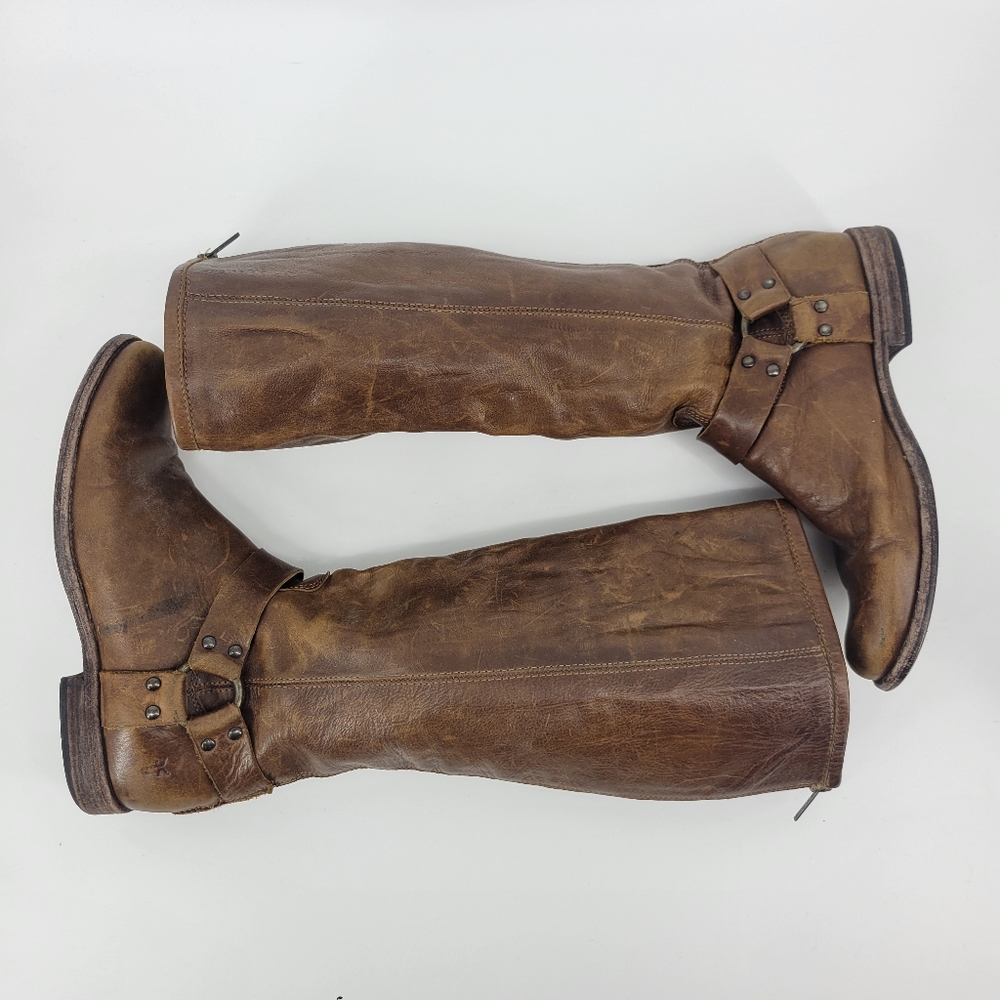Frye Phillip Harness Tall Riding Boots Brown Leather Equestrian 76850 16749 7B